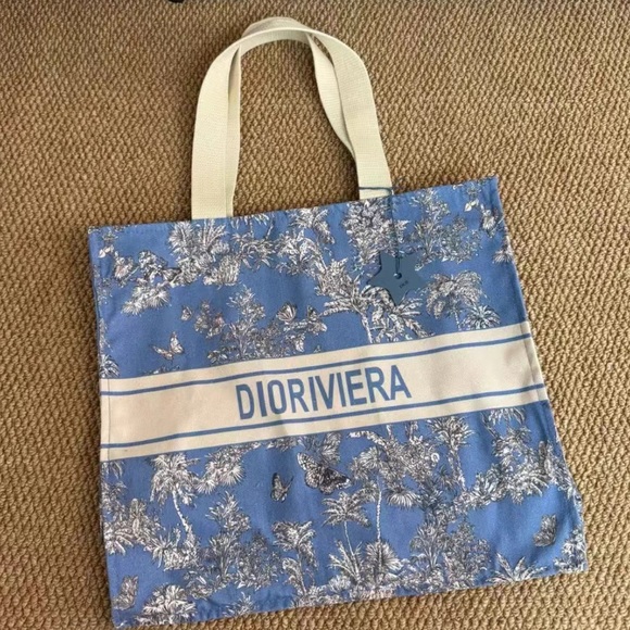 Dior gift Blue Floral Tote Bag - Picture 4 of 7